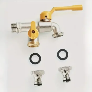 Dual-Outlet Brass Garden Hose Faucet